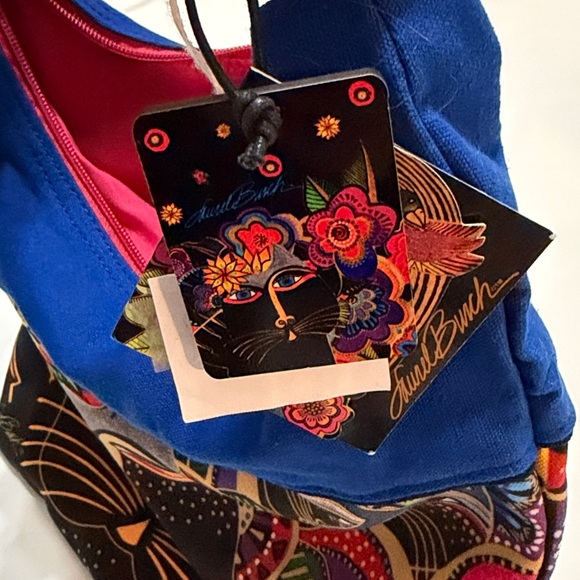 Laurel Burch Shoulder Tote Carlotta's Cats Colorful Bag Canvas NWT - Picture 11 of 11